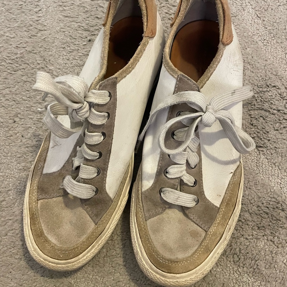 Rag & Bone Women's Cream and Gray Sneakers - Picture 2 of 6